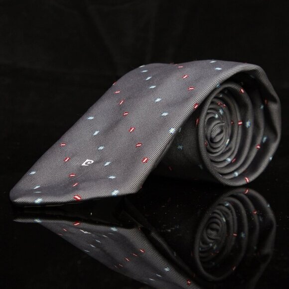 Pierre Cardin Other - Vintage Pierre Cardin Mens Tie Gray With Red & Blue Abstract Pattern
